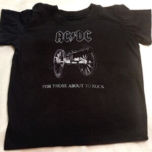 Toddler AC/DC Tee Shirt "FOR THOSE ABOUT TO ROCK" Size 2T Baby Child Tshirt I